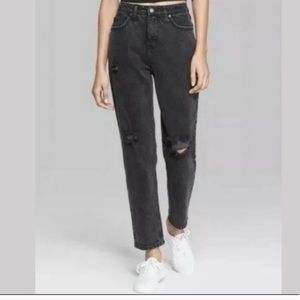 Wild Fable High-Rise Mom Jean black distressed NWT